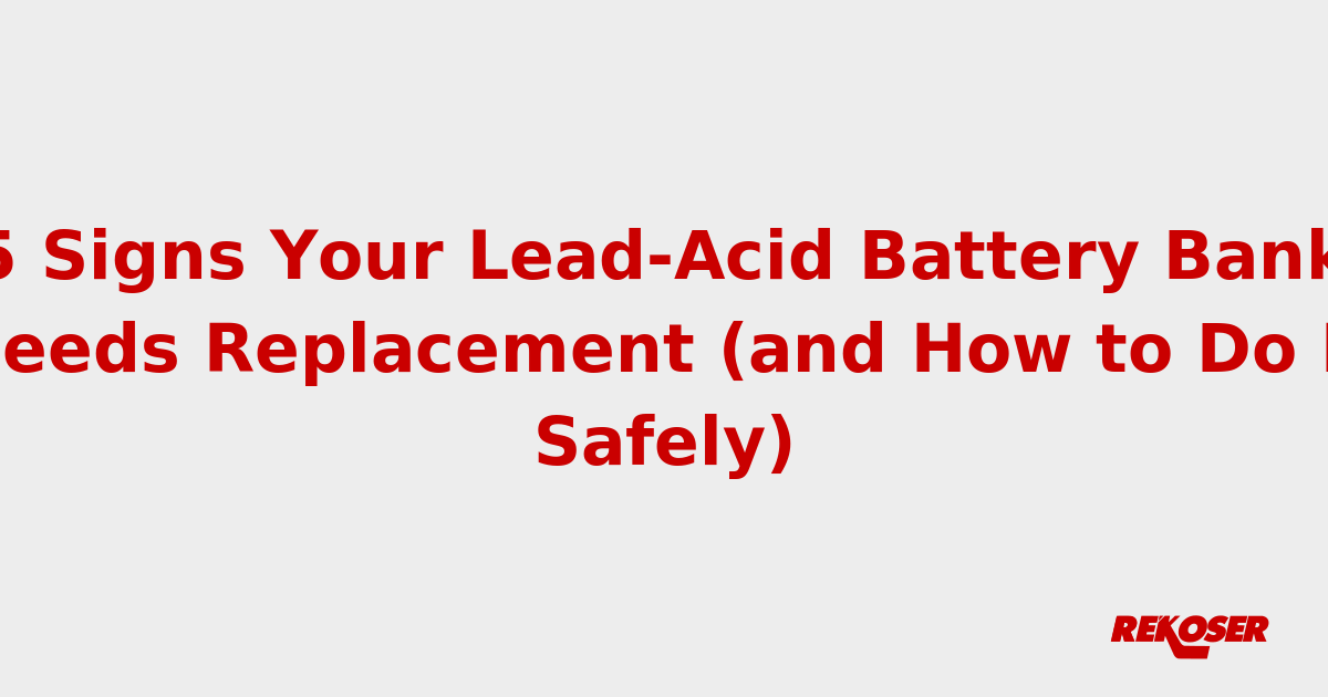 5 Signs Your Lead-Acid Battery Bank Needs Replacement (and How to Do It Safely)