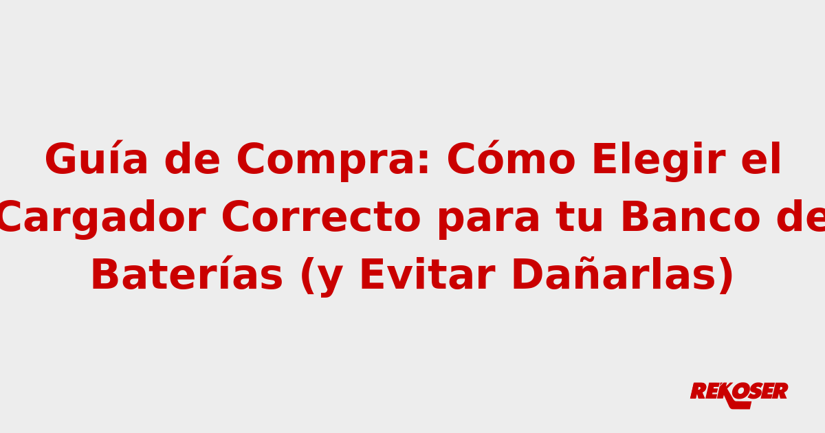 Guía de Compra: Cómo Elegir el Cargador Correcto para tu Banco de Baterías (y Evitar Dañarlas)