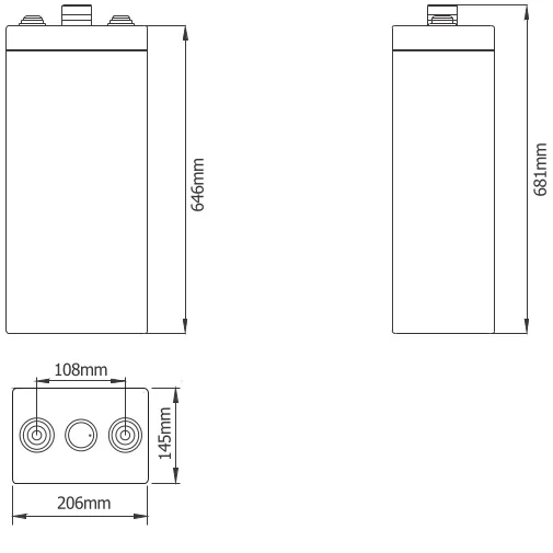 Dimensiones (mm) ROV2-600